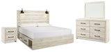 Cambeck Whitewash Storage Platform Bedroom Set with 2 Drawers from Ashley - Luna Furniture