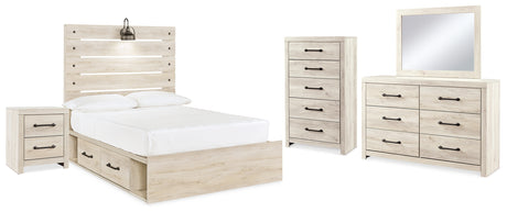 Cambeck Whitewash Full Panel Bed, Dresser, Chest and Nightstand from Ashley Furniture - Luna Furniture