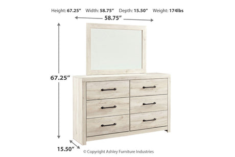 Cambeck Whitewash Dresser and Mirror from Ashley - Luna Furniture