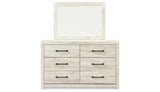 Cambeck Twin Panel Bed with Mirrored Dresser, Chest and 2 Nightstands in Whitewash from Ashley Furniture - Luna Furniture