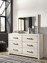 Cambeck Full Panel Bed with Mirrored Dresser, Chest and 2 Nightstands in Whitewash from Ashley Furniture - Luna Furniture