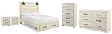 Cambeck Whitewash Queen Panel Bed with 2 Storage Drawers, Dresser, Chest and 2 Nightstands from Ashley - Luna Furniture