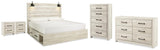 Cambeck Whitewash King Panel Storage Bed, Dresser, Chest and 2 Nightstands from Ashley - Luna Furniture