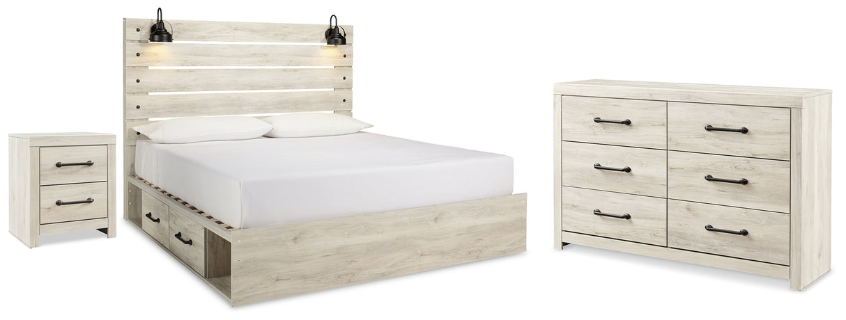 Cambeck Whitewash Storage Platform Bedroom Set with 2 Drawers from Ashley - Luna Furniture