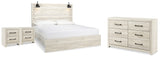 Cambeck Whitewash King Panel Bed, Dresser and 2 Nightstands from Ashley - Luna Furniture