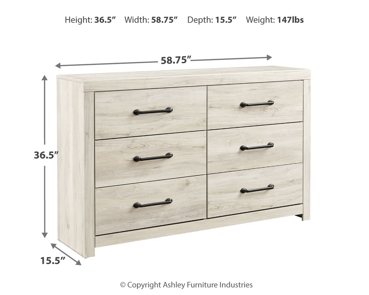 Cambeck Queen Panel Bed with Dresser in Whitewash from Ashley Furniture - Luna Furniture