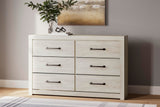 Cambeck Whitewash King Panel Bed with 4 Storage Drawers, Dresser and Nightstand from Ashley Furniture - Luna Furniture