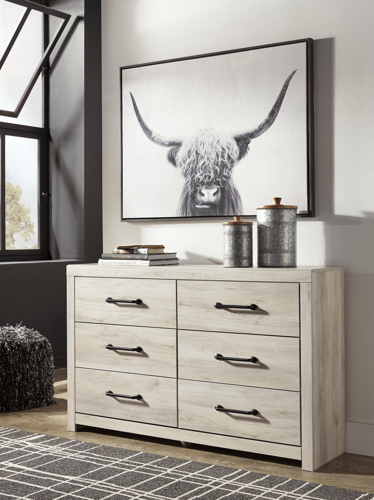 Cambeck Whitewash King Panel Bed with 4 Storage Drawers, Dresser and Nightstand from Ashley Furniture - Luna Furniture