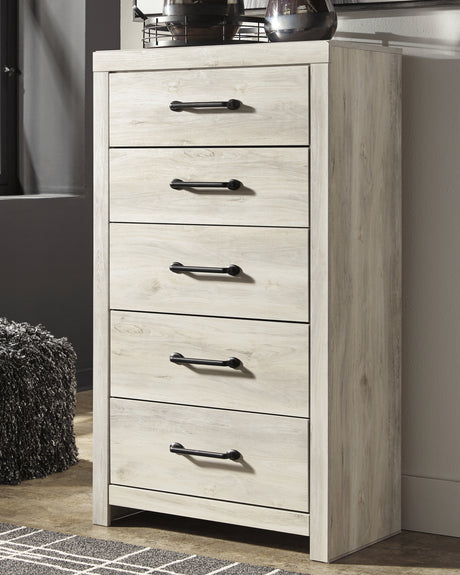 Cambeck Queen Panel Bed with Mirrored Dresser, Chest and 2 Nightstands in Whitewash from Ashley Furniture - Luna Furniture