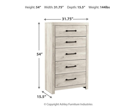 Cambeck Whitewash Chest of Drawers from Ashley - Luna Furniture