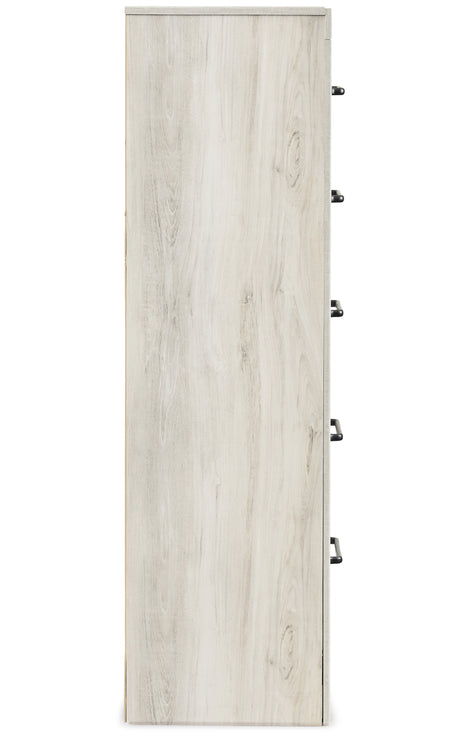 Cambeck Full Panel Bed with Mirrored Dresser, Chest and 2 Nightstands in Whitewash from Ashley Furniture - Luna Furniture