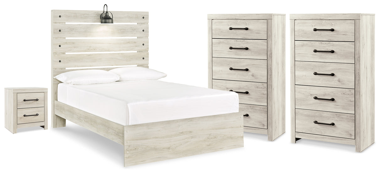 Cambeck Wispy White Full Panel Storage Bed, 2 Chests and 1 Nightstand from Ashley - Luna Furniture