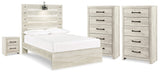 Cambeck Wispy White Full Panel Storage Bed, 2 Chests and 1 Nightstand from Ashley - Luna Furniture