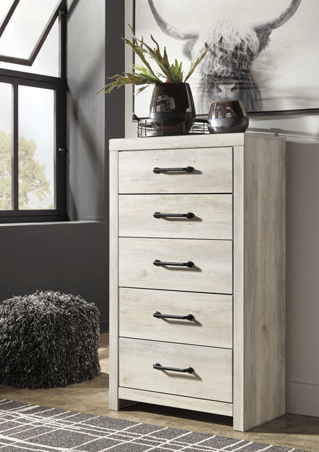 Cambeck Full Panel Bed with Mirrored Dresser, Chest and 2 Nightstands in Whitewash from Ashley Furniture - Luna Furniture