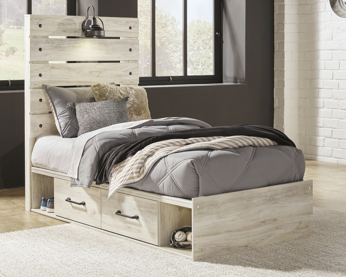Cambeck Whitewash Twin Storage Platform Bed with 2 Drawers from Ashley Furniture - Luna Furniture