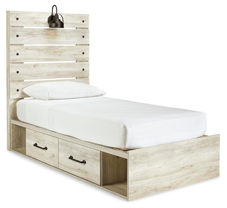 Cambeck Whitewash Twin Storage Platform Bed with 2 Drawers from Ashley Furniture - Luna Furniture