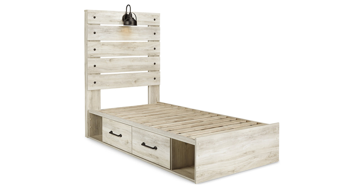Cambeck Whitewash Twin Storage Platform Bed with 2 Drawers from Ashley Furniture - Luna Furniture