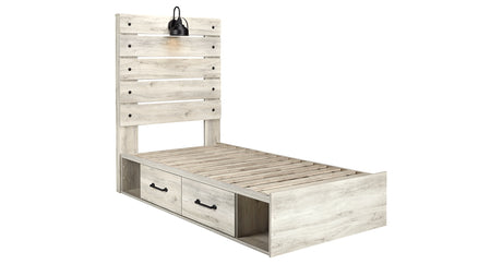 Cambeck Whitewash Twin Storage Platform Bed with 4 Drawers from Ashley Furniture - Luna Furniture