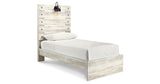 Cambeck Twin Panel Bed with Mirrored Dresser and Chest in Whitewash from Ashley Furniture - Luna Furniture