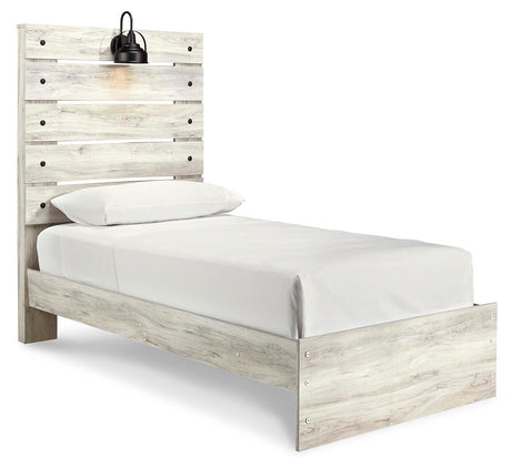 Cambeck Whitewash Wispy White Twin Panel Bed, Dresser and Mirror from Ashley Furniture - Luna Furniture