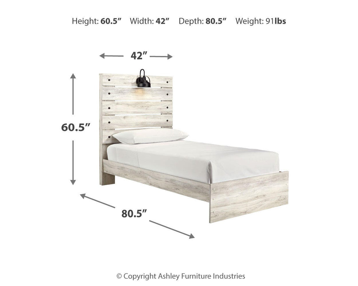 Cambeck Whitewash Twin Panel Bed from Ashley Furniture - Luna Furniture