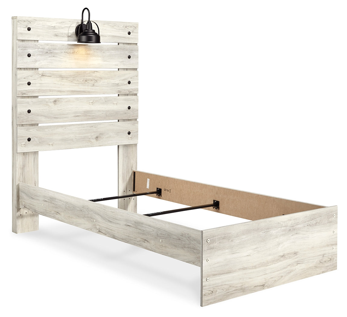 Cambeck Whitewash Wispy White Twin Panel Bed, Dresser and Mirror from Ashley Furniture - Luna Furniture
