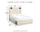 Cambeck Whitewash Queen Panel Storage Bed, Dresser, Mirror, 2 Chests and 2 Nightstands from Ashley - Luna Furniture