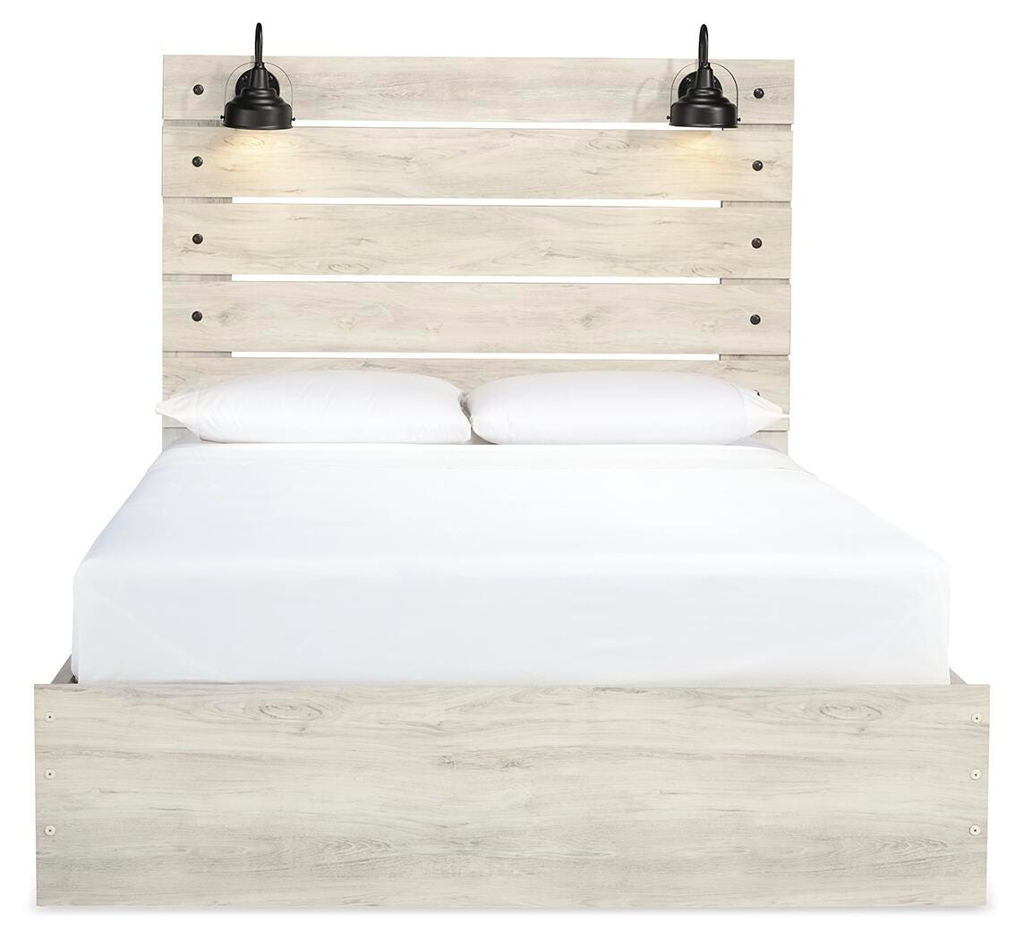 Cambeck Whitewash Queen Panel Storage Bed and 2 Nightstands from Ashley - Luna Furniture