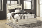 Cambeck Whitewash Queen Panel Storage Bed and 2 Nightstands from Ashley - Luna Furniture