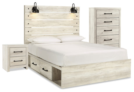 Cambeck Whitewash Storage Platform Bedroom Set with 4 Drawers from Ashley - Luna Furniture