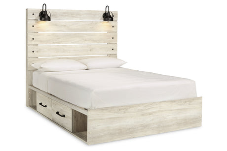 Cambeck Whitewash Queen Storage Platform Bed with 4 Drawers from Ashley - Luna Furniture