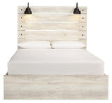 Cambeck Queen Panel Bed with 4 Storage Drawers with Dresser in Whitewash from Ashley Furniture - Luna Furniture