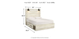 Cambeck Queen Panel Bed with 4 Storage Drawers with Mirrored Dresser, Chest and 2 Nightstands in Whitewash from Ashley - Luna Furniture