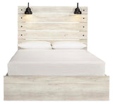 Cambeck Queen Panel Bed with 4 Storage Drawers with Dresser in Whitewash from Ashley Furniture - Luna Furniture