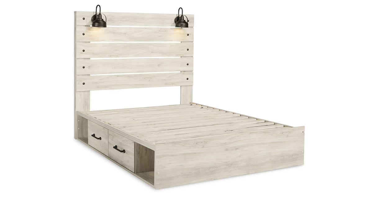 Cambeck Whitewash Queen Storage Platform Bed with 4 Drawers from Ashley Furniture - Luna Furniture