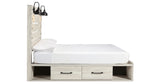 Cambeck Queen Panel Bed with 4 Storage Drawers with Dresser in Whitewash from Ashley Furniture - Luna Furniture
