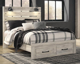 Cambeck Whitewash Queen Storage Panel Bed from Ashley Furniture - Luna Furniture