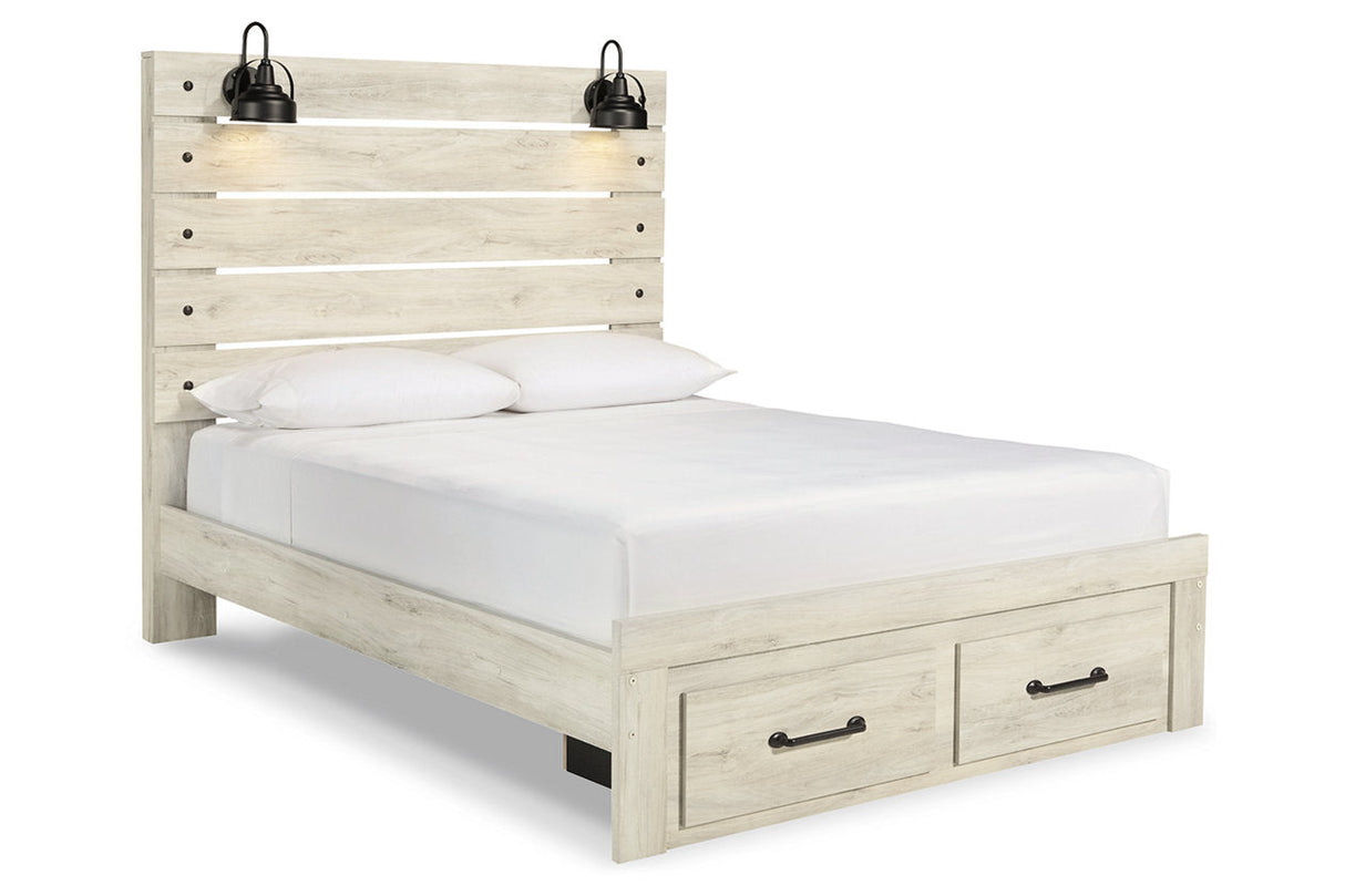 Cambeck Whitewash Queen Storage Panel Bed from Ashley - Luna Furniture