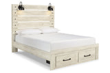 Cambeck Whitewash Queen Storage Panel Bed from Ashley - Luna Furniture