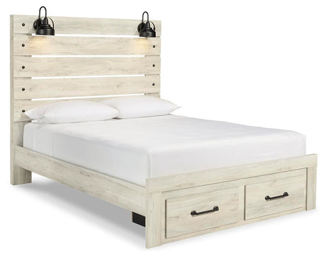 Cambeck Whitewash Queen Panel Storage Bed and Chest from Ashley - Luna Furniture