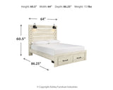 Cambeck Whitewash Queen Panel Storage Bed, Dresser and 2 Nightstands from Ashley - Luna Furniture