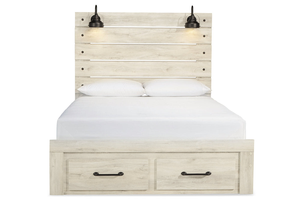 Cambeck Whitewash Queen Storage Panel Bed from Ashley - Luna Furniture