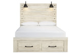 Cambeck Whitewash Queen Storage Panel Bed from Ashley - Luna Furniture