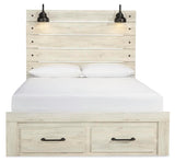 Cambeck Whitewash Queen Storage Panel Bed from Ashley Furniture - Luna Furniture