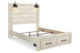 Cambeck Whitewash Queen Storage Panel Bed from Ashley - Luna Furniture