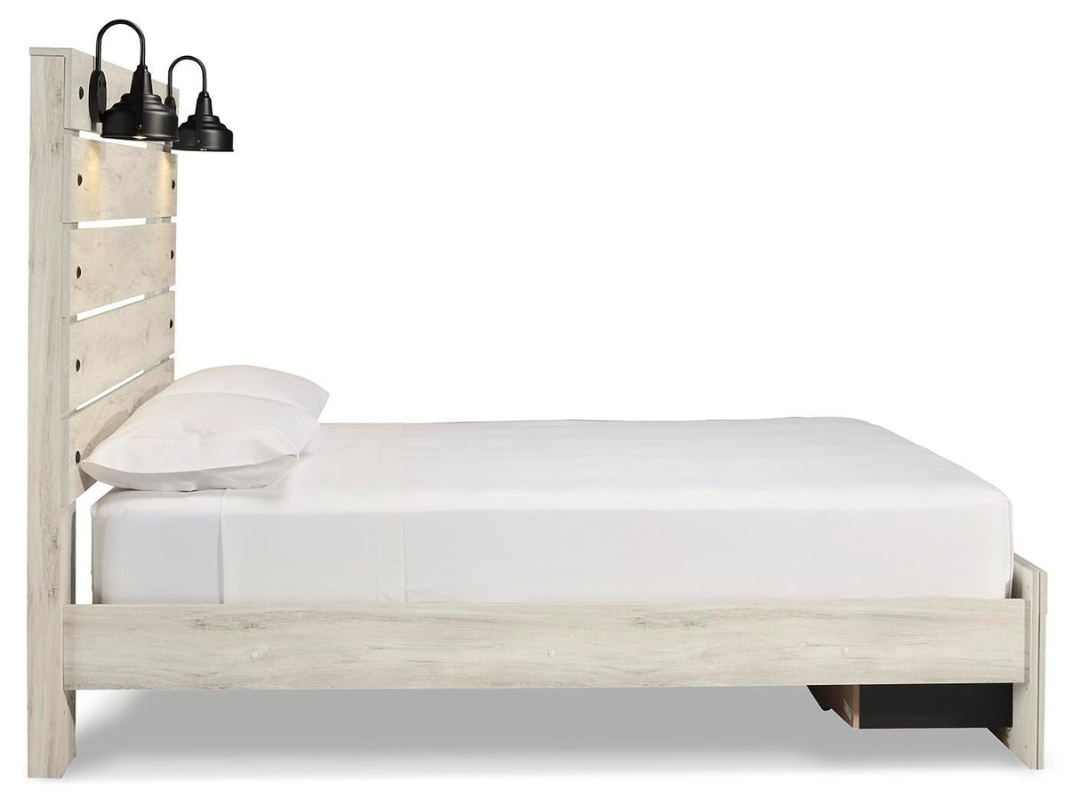 Cambeck Whitewash Queen Panel Storage Bed, Dresser, Mirror, Chest and 2 Nightstands from Ashley - Luna Furniture