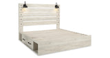 Cambeck Whitewash King Storage Platform Bed with 2 Drawers from Ashley - Luna Furniture
