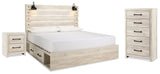 Cambeck Whitewash Storage Platform Bedroom Set with 4 Drawers from Ashley - Luna Furniture