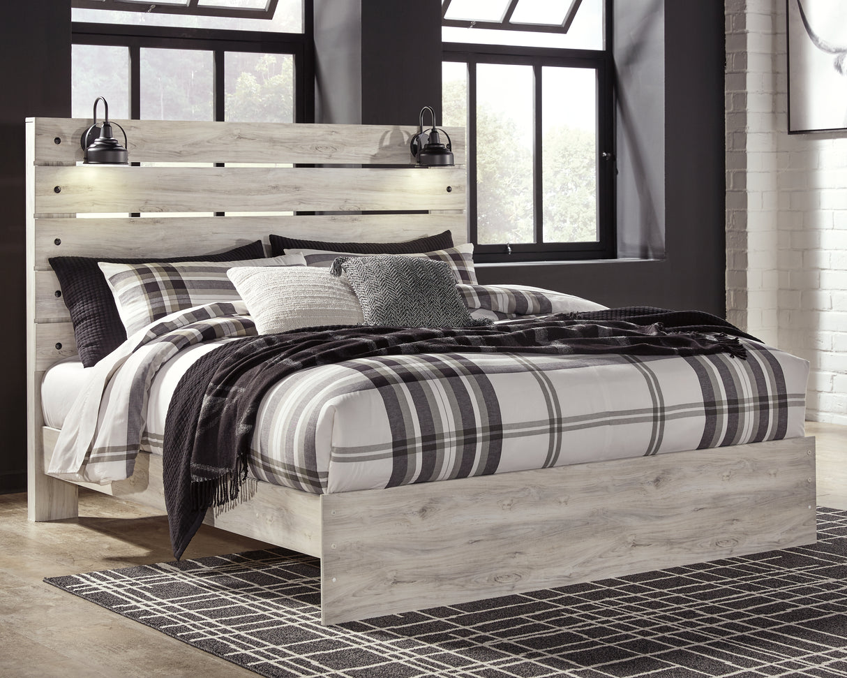 Cambeck Whitewash King Panel Bed from Ashley Furniture - Luna Furniture