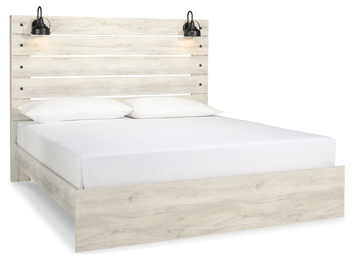Cambeck Whitewash King Panel Bed from Ashley Furniture - Luna Furniture